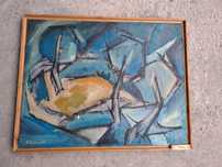 tablou pictura pe panza semnat M Modreanu 1982
