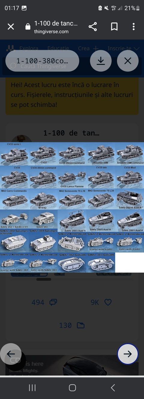 100 de modele de tancuri si alte decoratouni pentru diorame!