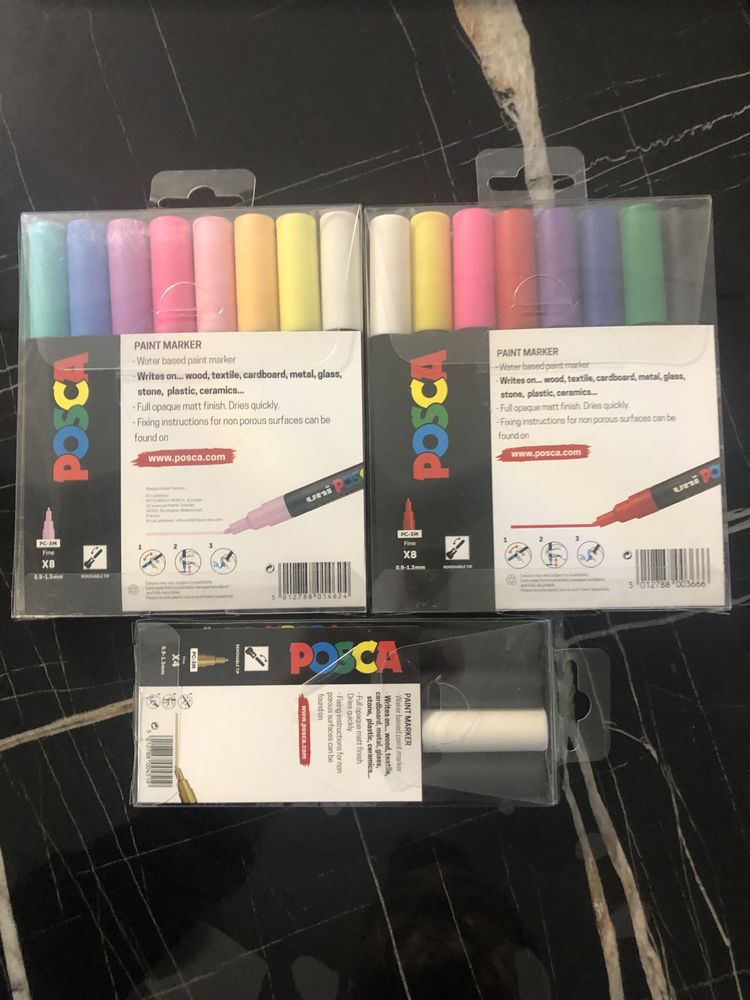 POSCA carioci  (UK) 55 lei setul de 8 carioci neg