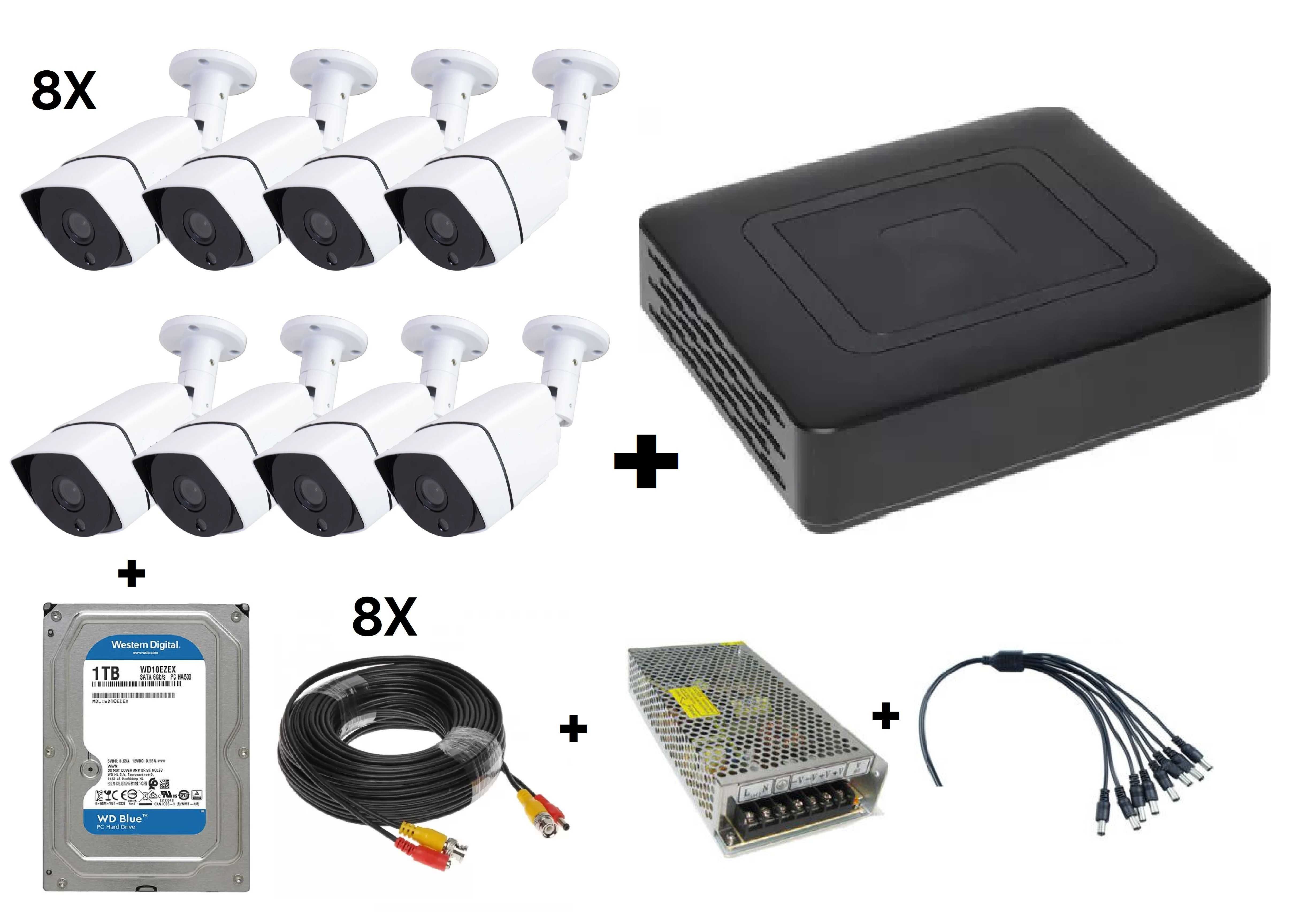 Sistem Supreveghere Video Complet 8 Camere, exterior/Interior