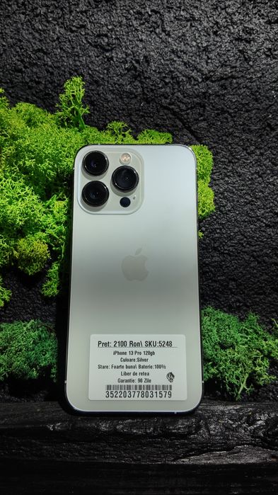 iPhone 13 Pro 128gb Silver Neverlocked Bat 100%/Fact+Garantie