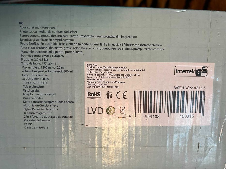 Aparat de curatat cu aburi multifunctional BNM Germany cu 12 accesorii