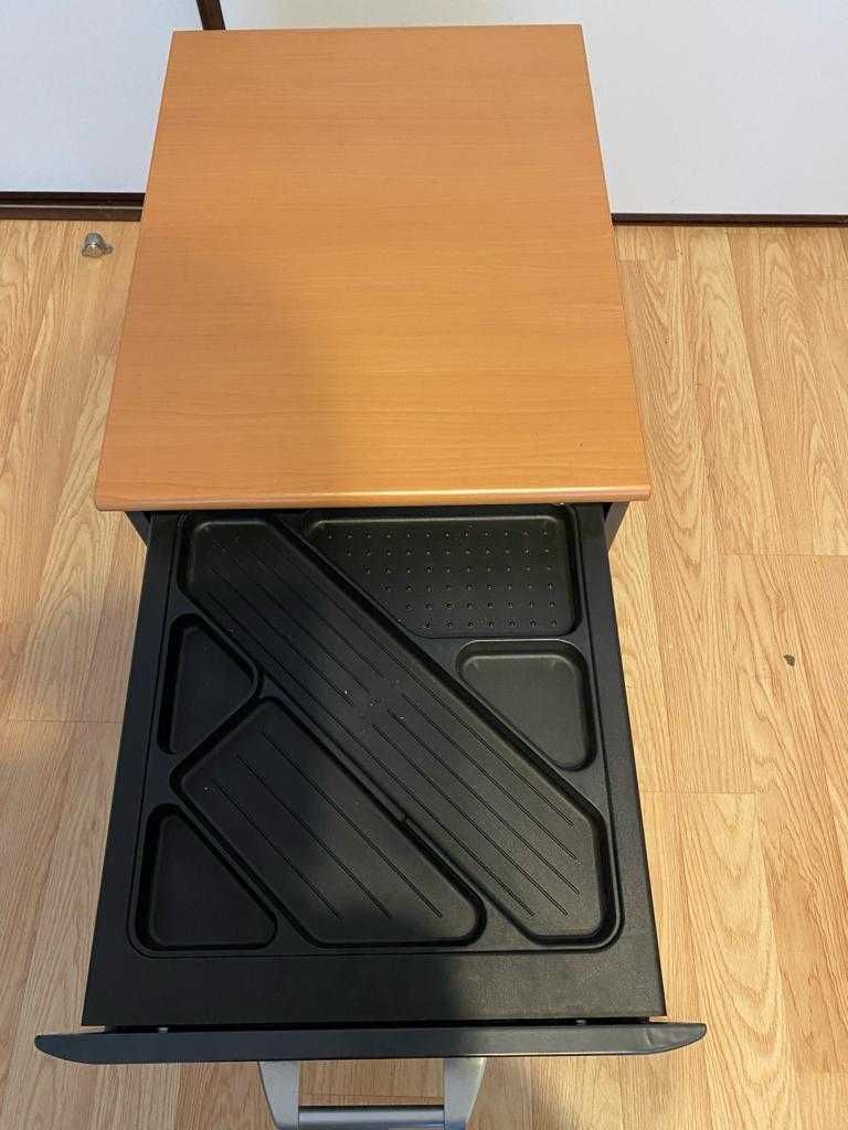 Rollbox dulap / casetieră / noptiera metal+lemn cu 4 sertare