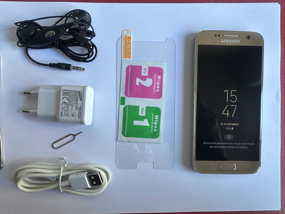 КАТО НОВ !!! Samsung Galaxy S7 - Златен - Фабрично Отключен !!!