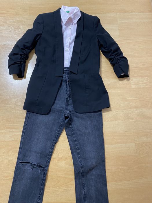 Sacou, camasa , blugi marimea S