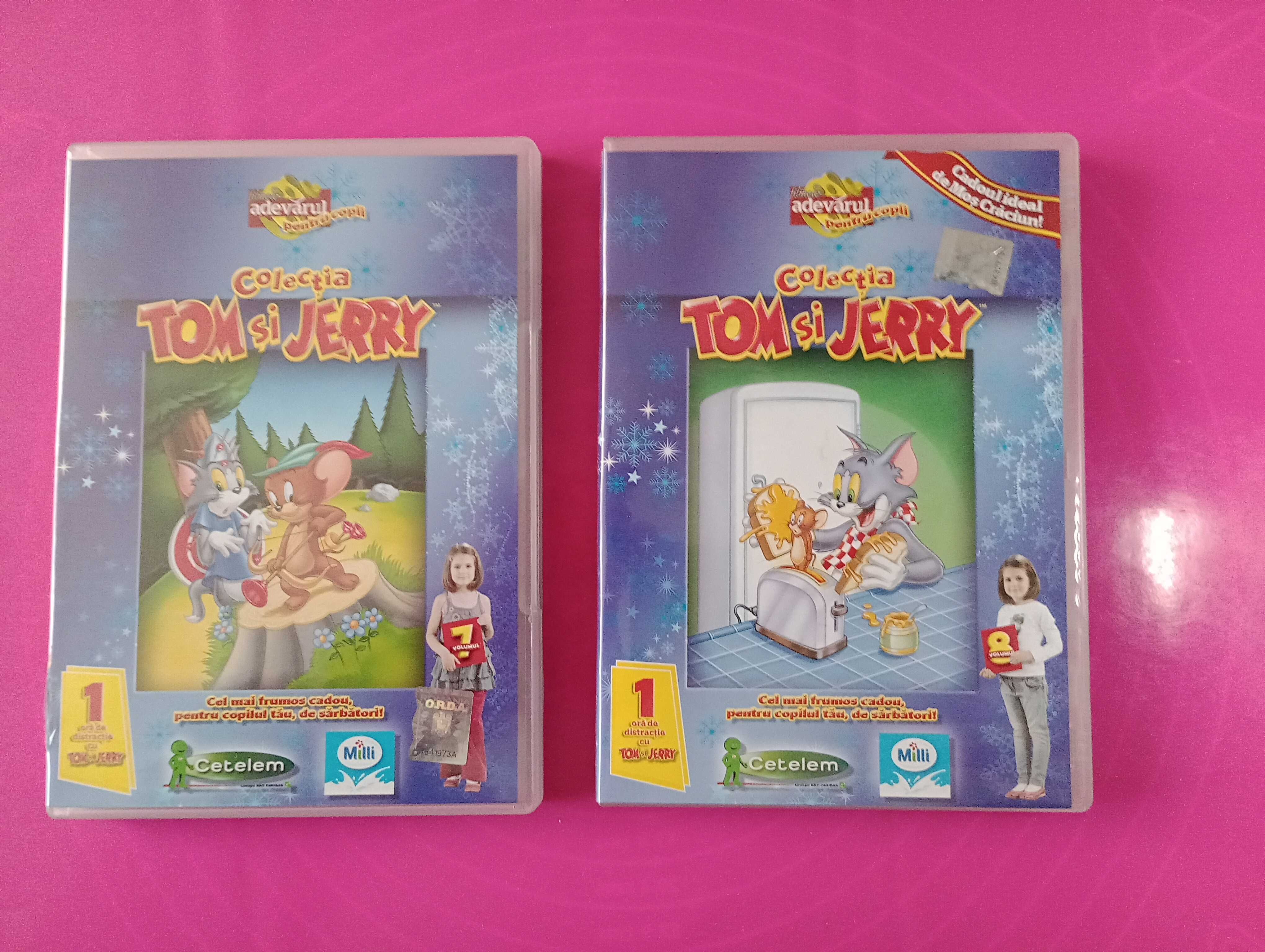 Colectia Tom & Jerry, desene animate pe opt DVD-uri.