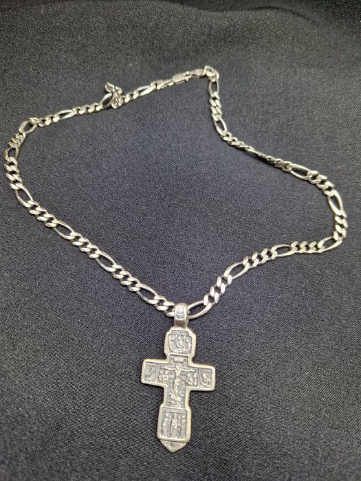 Масивен Православен Кръст и Синджир проба 925 57гр.