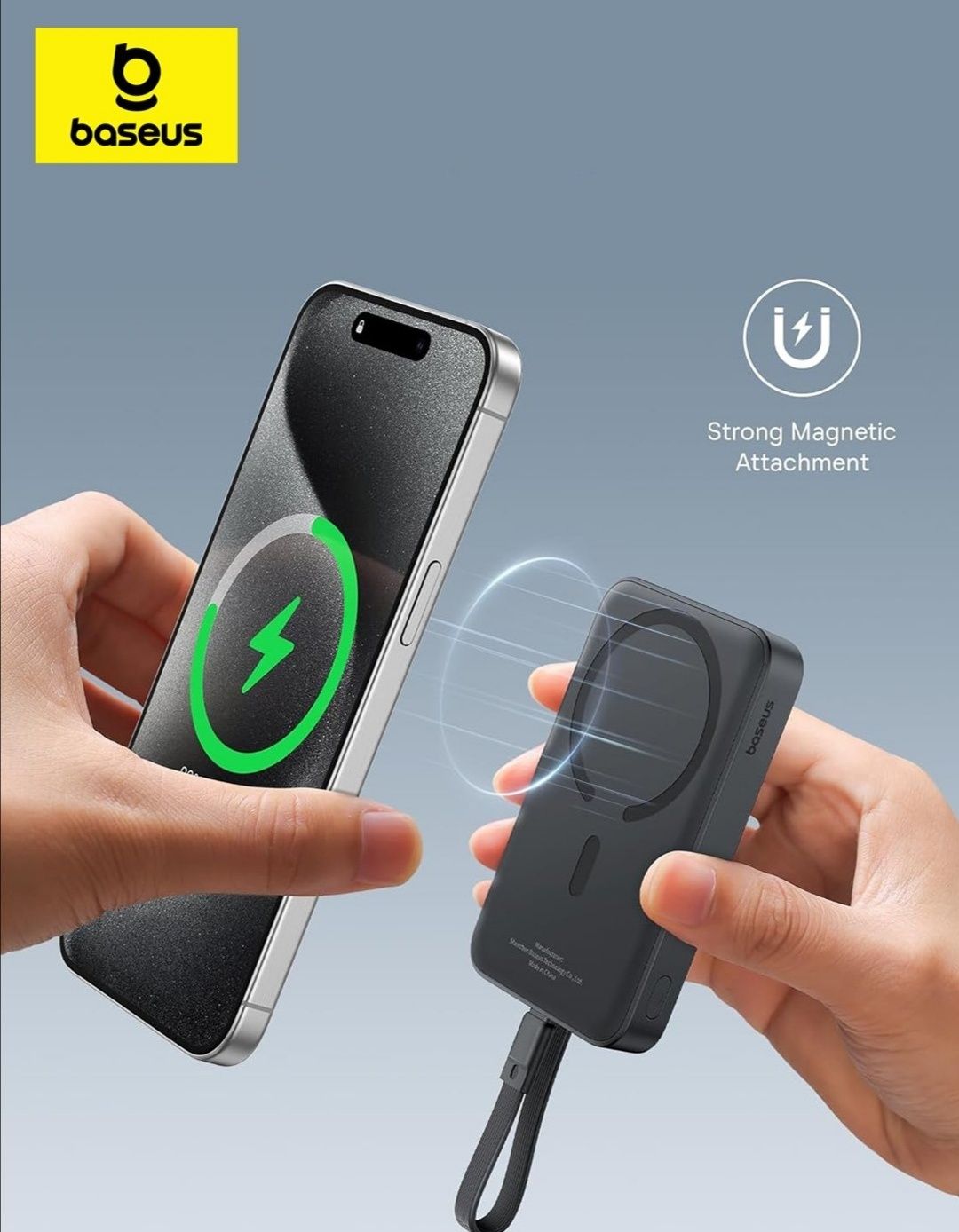 Беспроводной power bank Baseus magnetic 10.000 mAh, магнитный повер