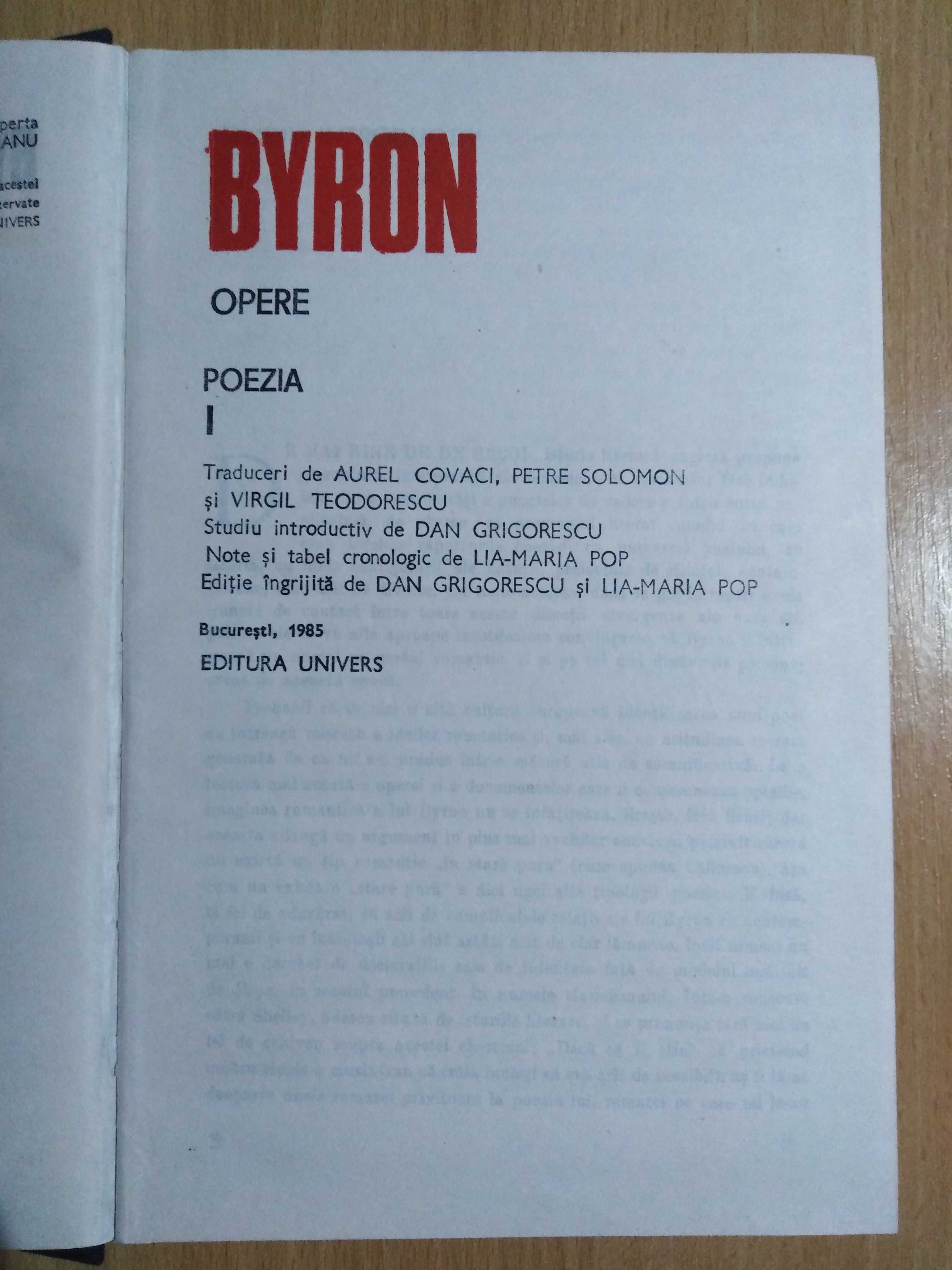 „Opere” (Poezia. Vol. 1) - Byron