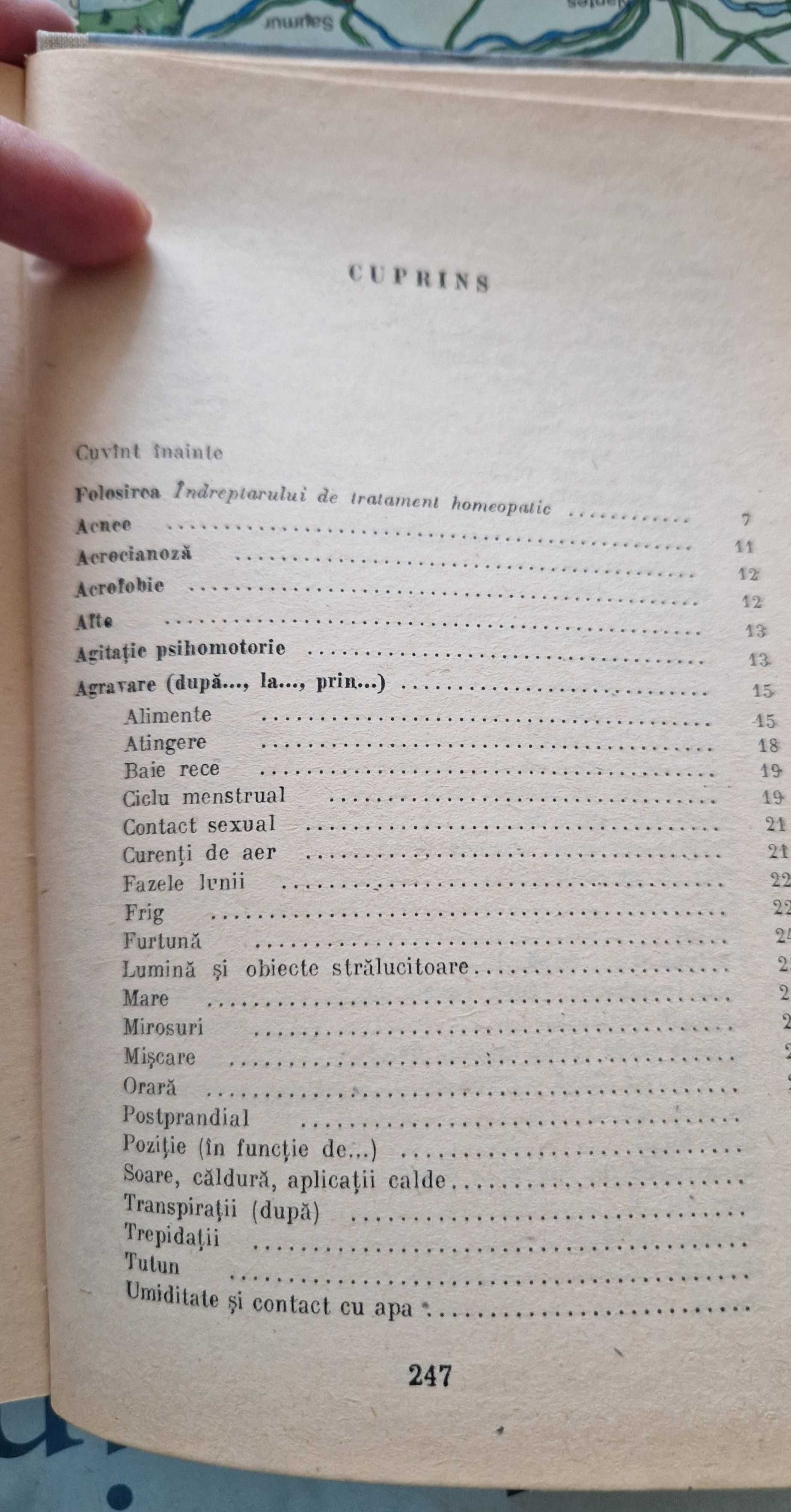 Carte -Tratament homeopatic , Indreptar de simptome si semne "