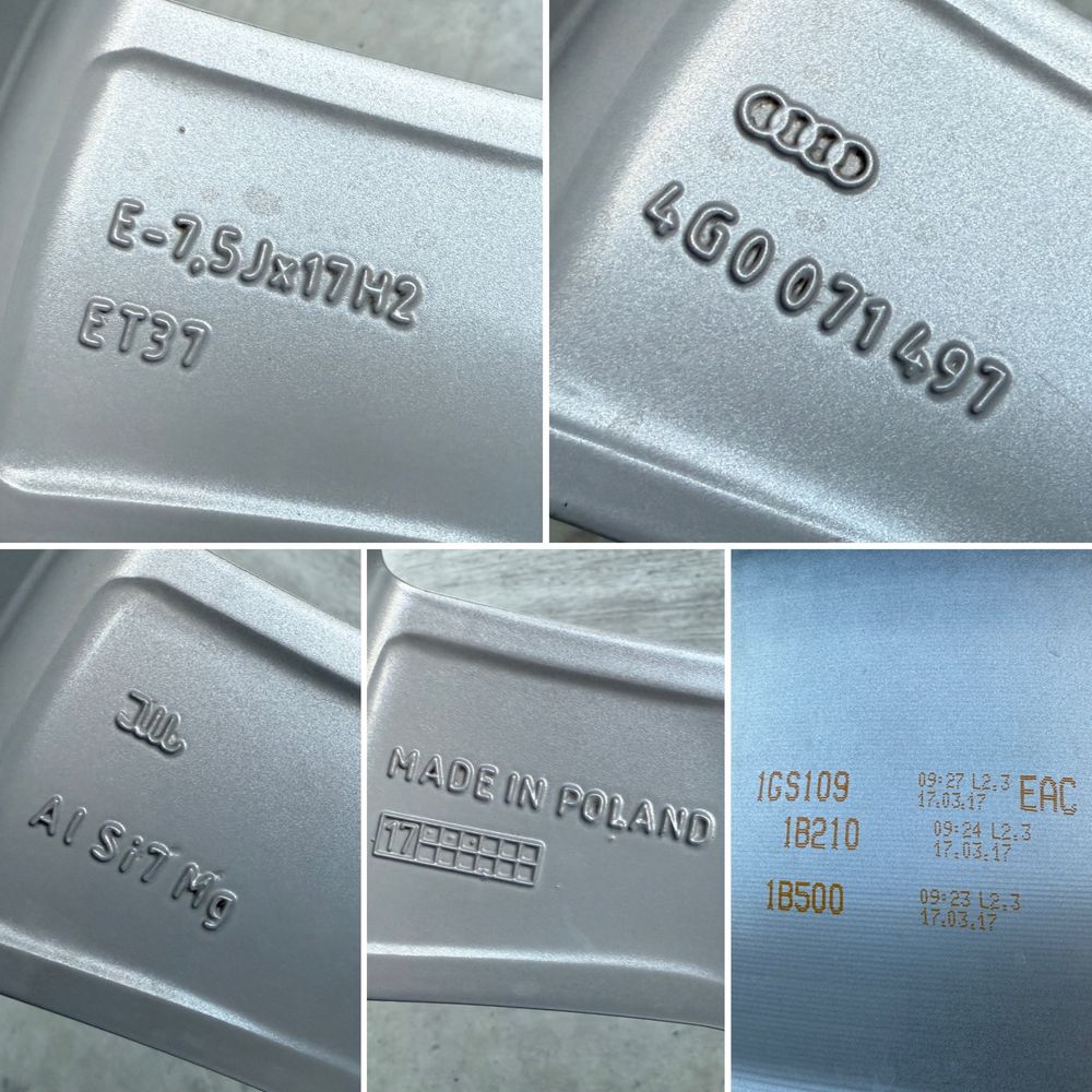 4бр. КАТО НОВИ 17” ОРИГИНАЛНИ Джанти 5х112 за-AUDI/VW/VAG-7.5Jx17,ET37