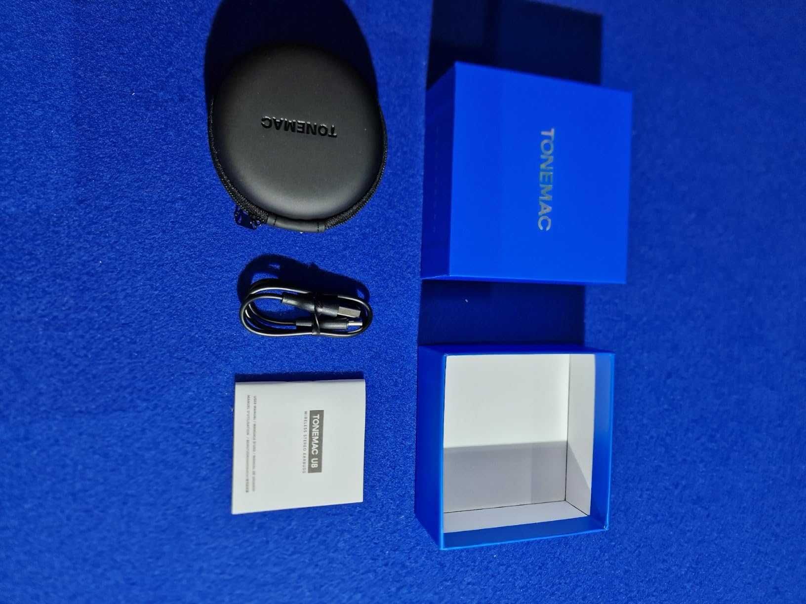 Bluetooth 5.3 слушалки TONEMAC U8, IPX7, 15 часа батерия, червени