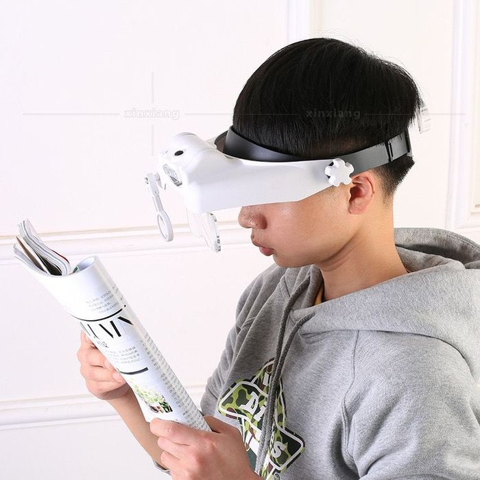 Очки лупа для зрения с линзами перезаряжаемый с фонариком