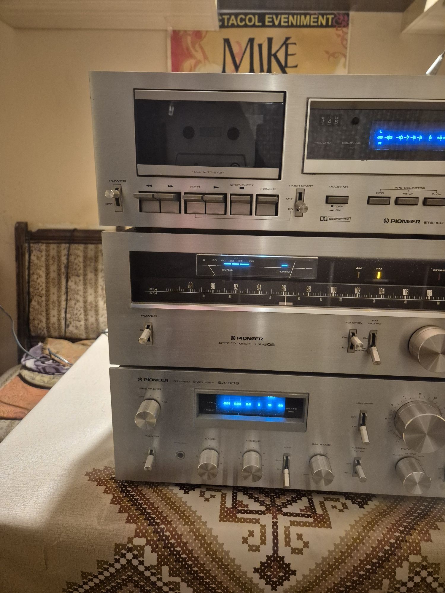 Pioneer SA608 blue linie amplif tuner deck (akai sony)