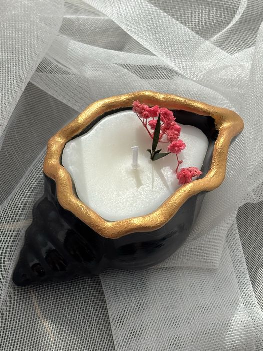 Свеча ракушка ручной работы.