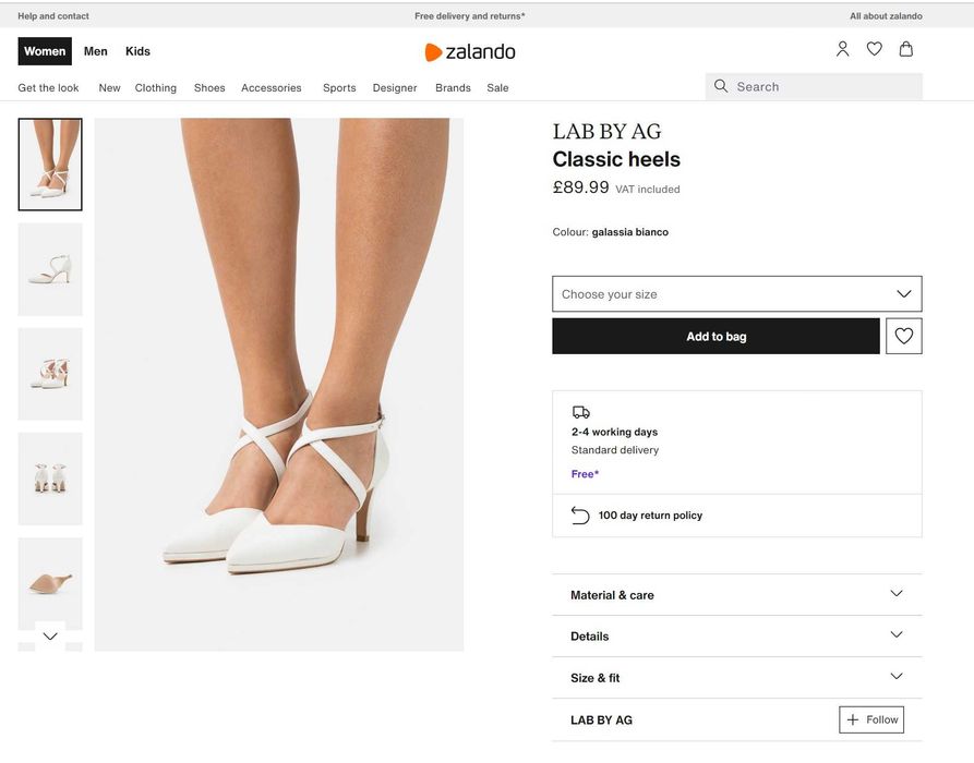 Pantofi Cu Toc Eleganti Premium LAB BY AG Piele + Textil (marimea 39)