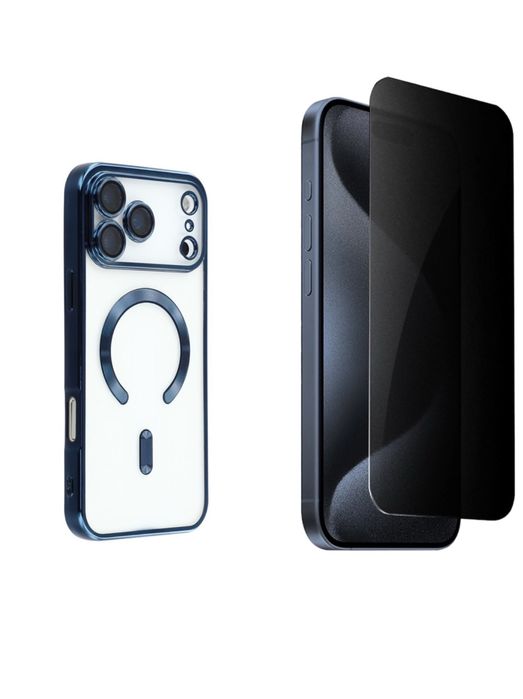 Iphone 17 AIR PRO MAX Husa Cercle Magsafe + Folie Sticla Privacy Edge