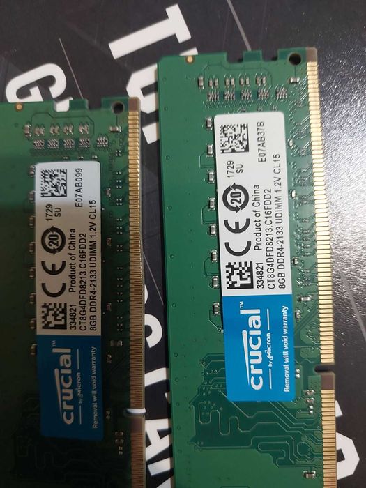 16GB (2x8) DDR4 Crucial. 2133Mhz, CL15