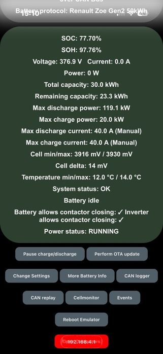 Baterie Zoe 40-50 kwh  pentru sistem high voltage