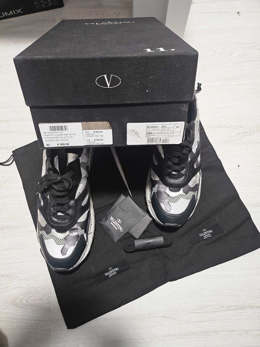 Valentino silver black shoes new for men