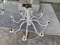 Vand Candelabru Antichizat Alb Fier Forjat Vintage