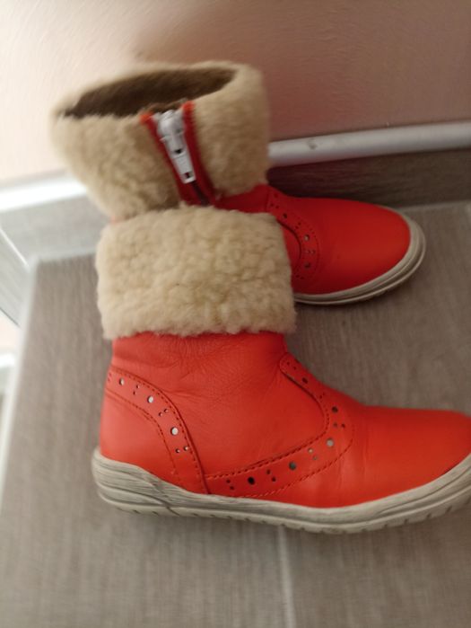 Детски топли зимни боти от естествена кожа