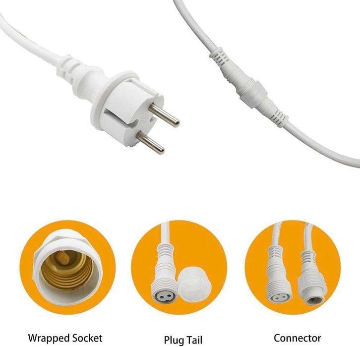 НОВИ! Външни LED парти лампички, 5м, S14, 10 крушки, IP65