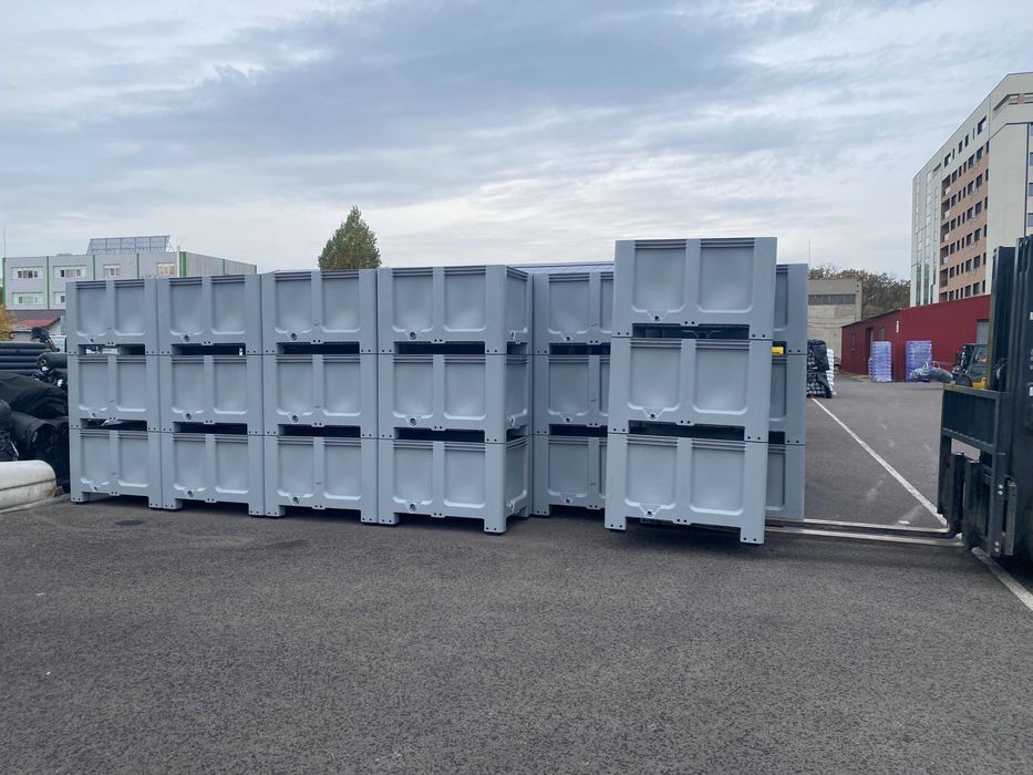 BOXPALET CU 4 PICIOARE GRI 1200x800x800 mm model RETURO