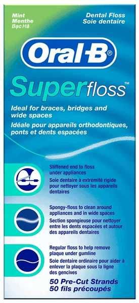 Зубная нить Oral-B Super Floss, 50 нитей