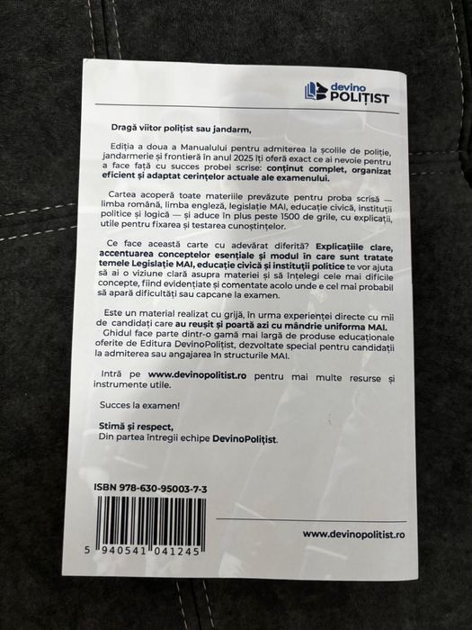 Manual grile pentru scolile de politie, jandarmi si frontiera