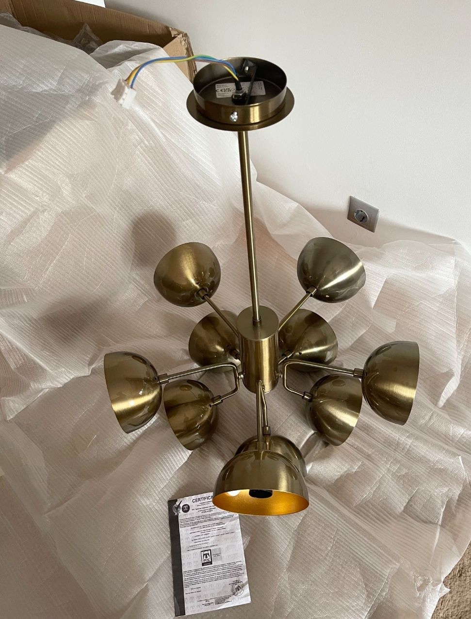 Lustra candelabru auriu 10 brate living-produs nou