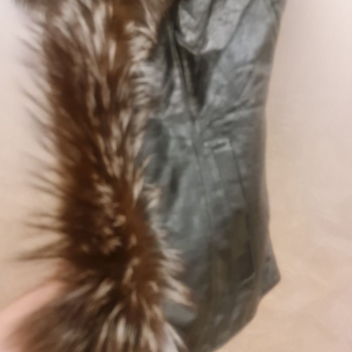 Vesta piele și vulpe 38/40