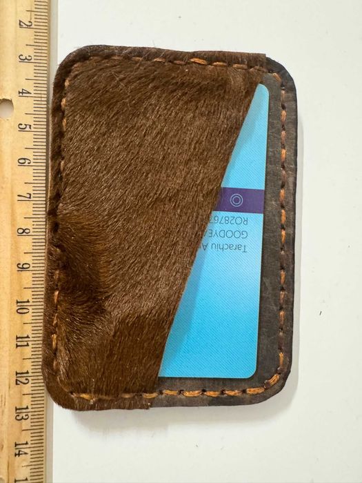 Portcard din blana naturala lucrat manual