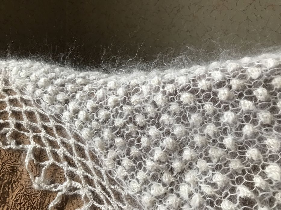 Шаль, косынка пуховая, ангорка