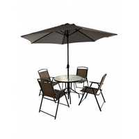 Градински комплект маса + 4 стола и чадър