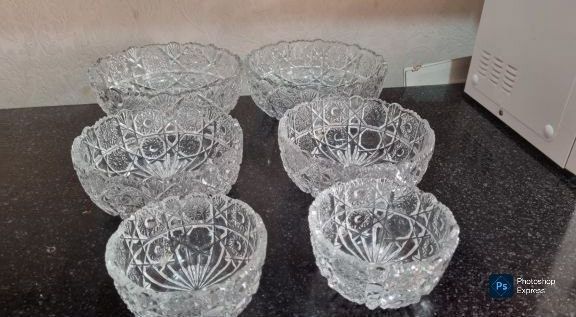 Хрустальные Вазы салатицы Винтаж фруктовницы, комфетница Чехия Богемия