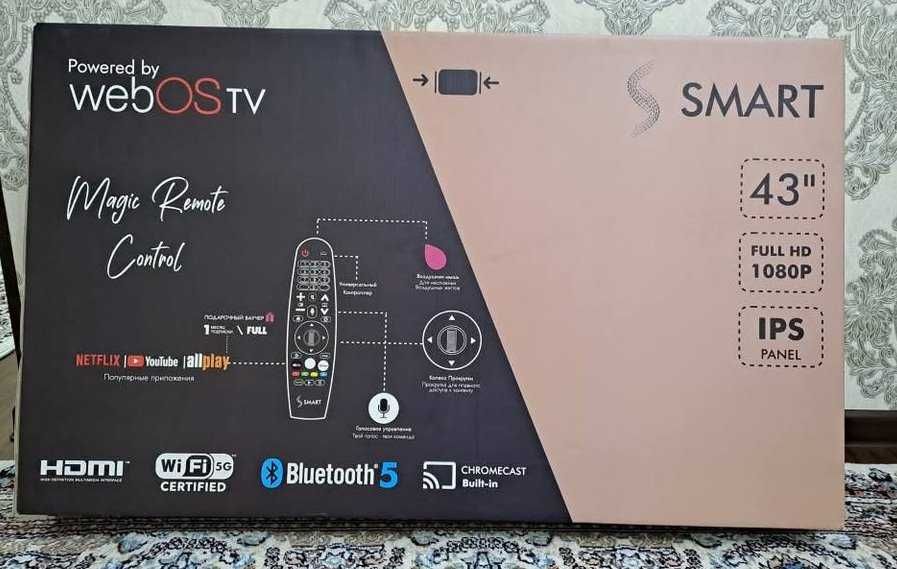 ТV "Ssmart" FSV22 43'' /Full HD/ Smart / WEB OS (LG)/ Безрамочный