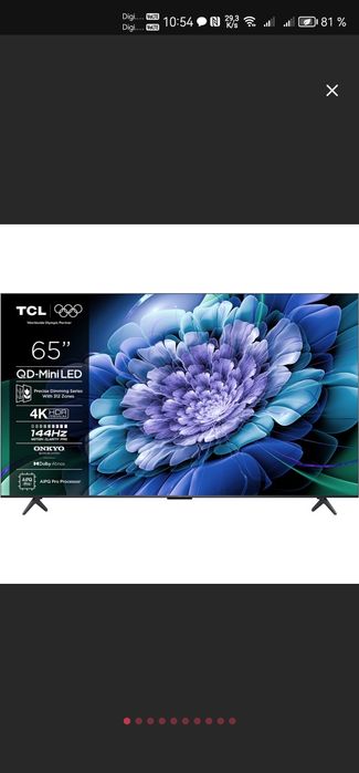 Televizor MiniLed Smart TCL 65C69K, Ultra HD 4K, HDR, 164cm. Sigilat