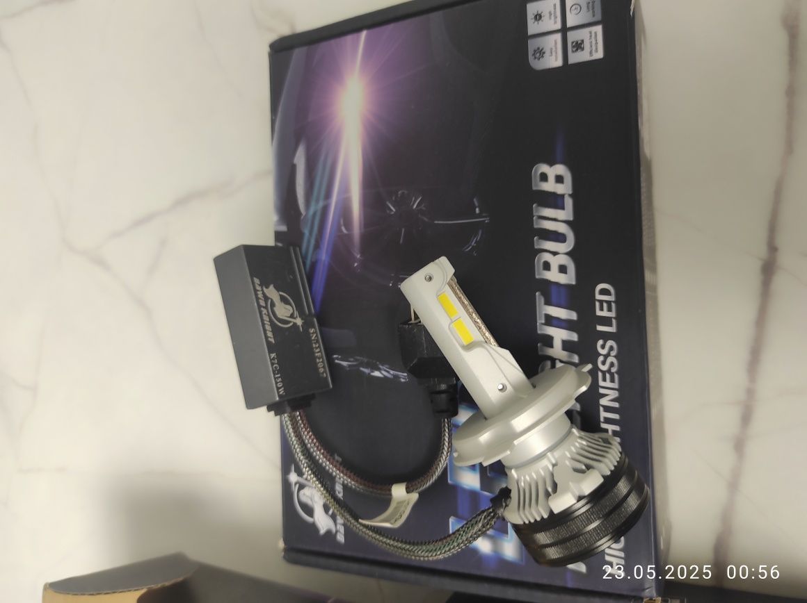LED лампы H4 DawnKnight K7C — комплект 3 шт (2 б/у + 1 новая)