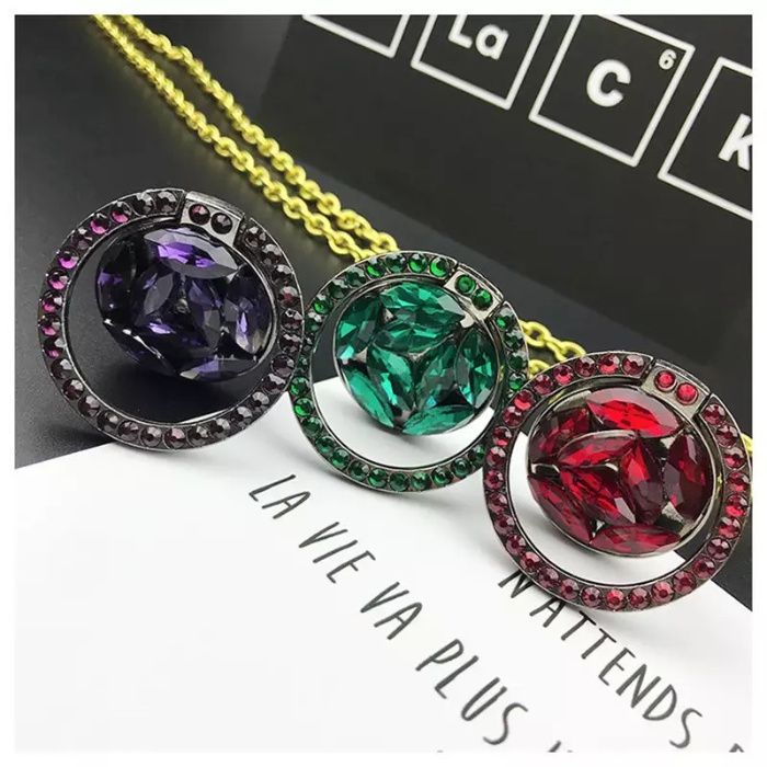 Inel pt. suport telefon cu pietricele , funcție stand , rotire 360°