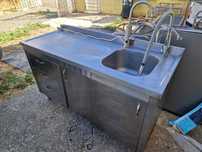 Chiuveta inox 1, 2 cuve, fără sau  cu dulap, spalator inox cu dulap