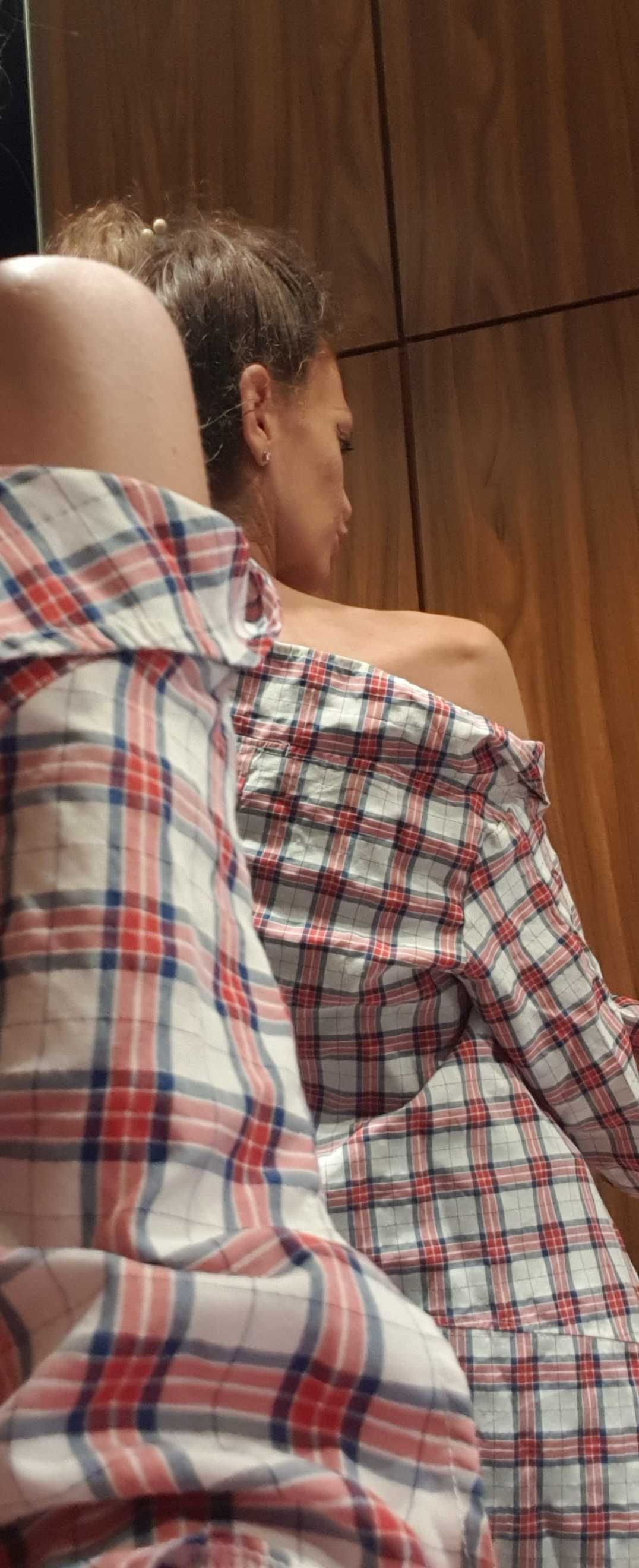 Атрактивна лятна асиметрична дамска риза каре, размер М
