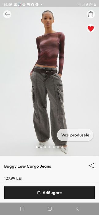 Jeans Cargo H&M noi cu eticheta