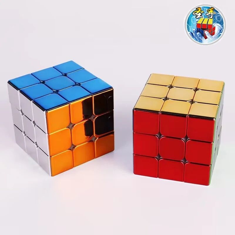 Cub Rubik profesinist. Stand inclus. Metalizat. Ideal speed cubing