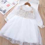 Rochie eleganta petrecere fetite printesa alba tul