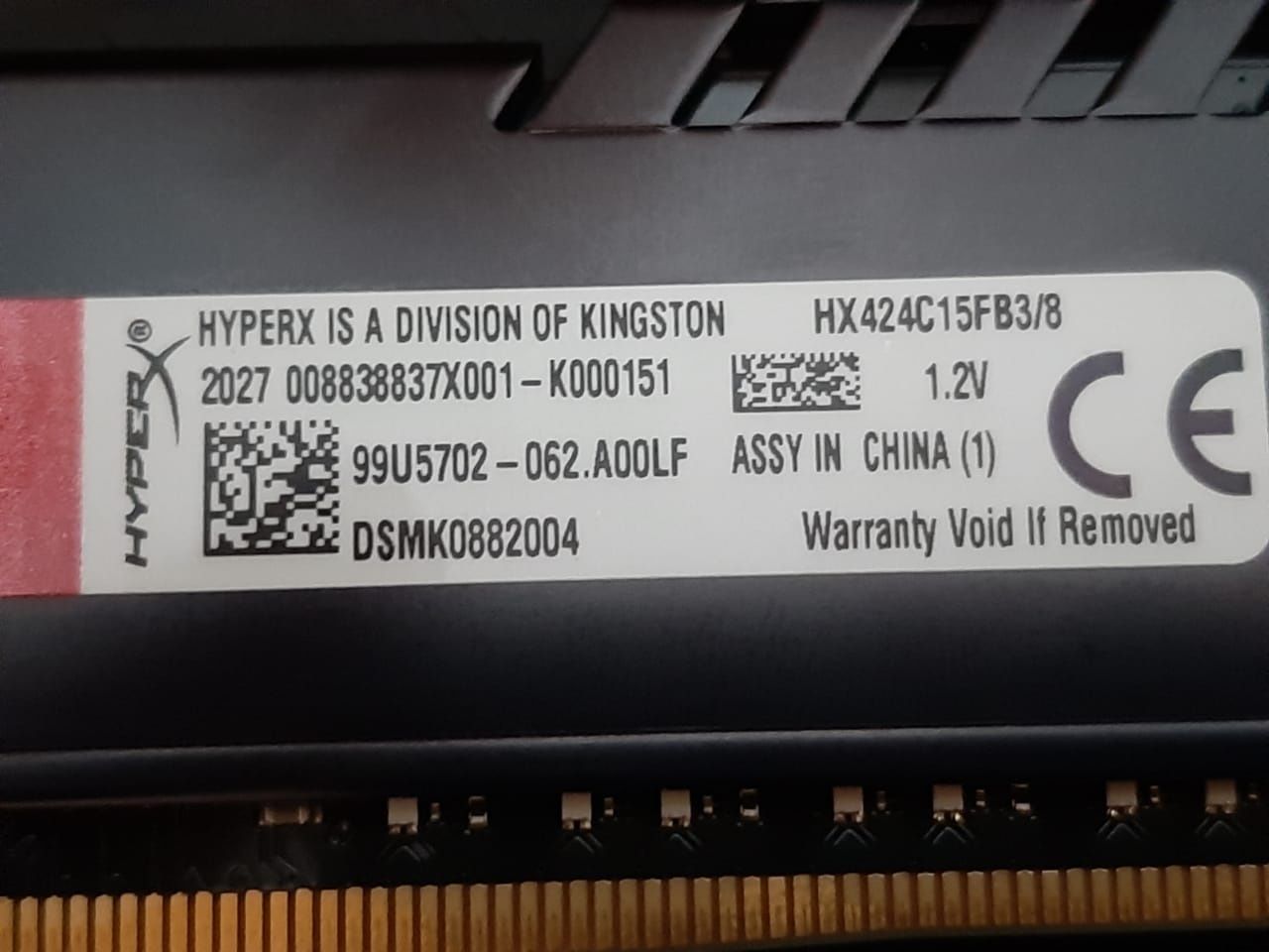 Оперативная память  DDR4 8Гб 2400 MHz HyperX Fury