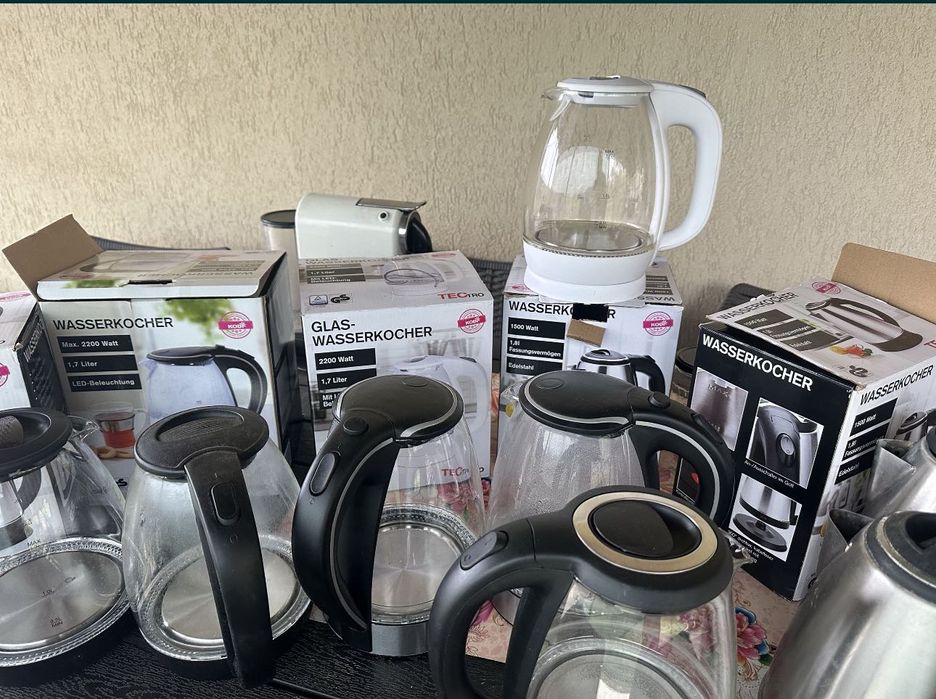 Fierbator electric cu leduri pt apa cu sita ceai din sticla sau inox