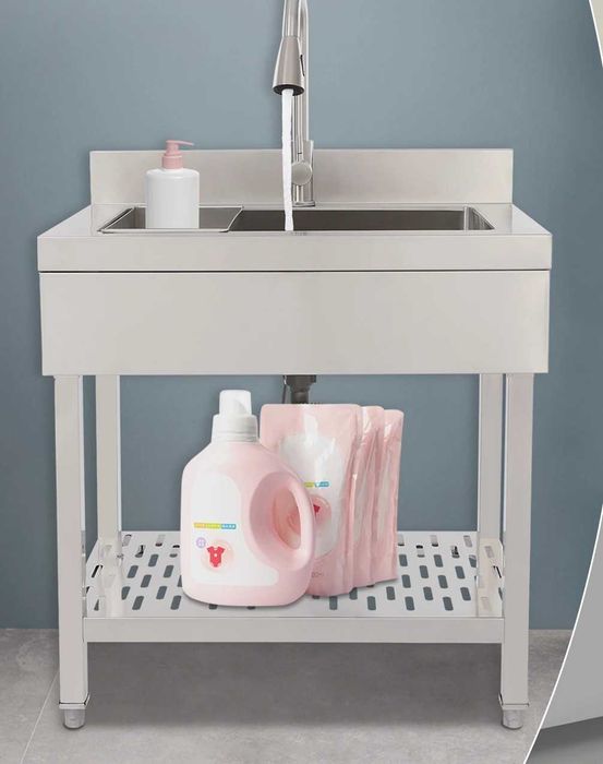 chiuveta inox o cuva mare 90x60x80 cm completa baterie