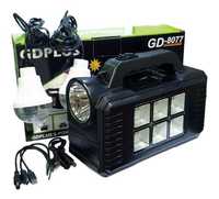 Kit panou solar iluminat GD-8077 2 becuri lanterna camping pescuit