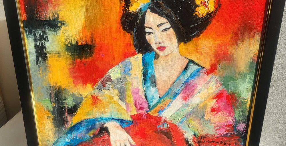 Pictura, tablou modern nou, -JAPONEZA- pictor roman consacrat